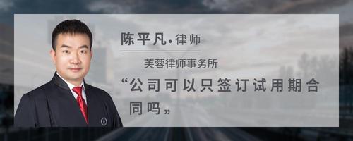 公司可以只签订试用期合同吗