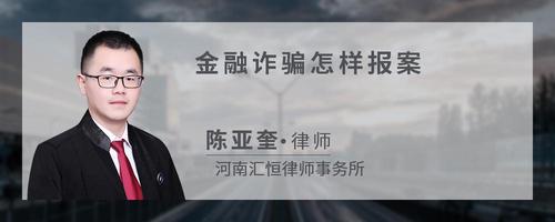 金融诈骗怎样报案