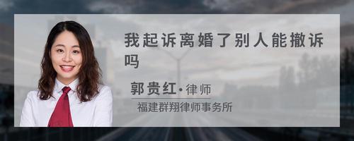 我起诉离婚了别人能撤诉吗