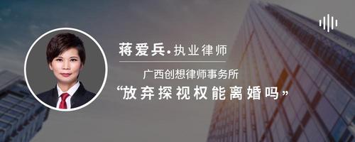 放弃探视权能离婚吗