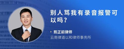 别人骂我有录音报警可以吗?