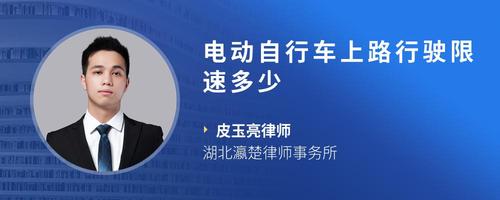 电动自行车上路行驶限速多少